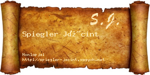 Spiegler Jácint névjegykártya